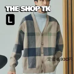 THE SHOP TK メンズ チェック ジャカード カーデ カーディガン Lのサムネイル