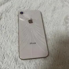 iPhone 8 ピンクゴールド 背面ひびあり