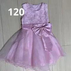 女児 120 ピンク フラワーレース ドレス プリンセス