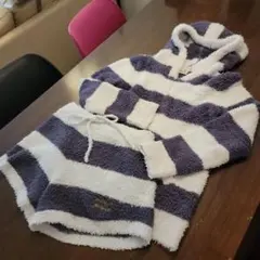 ジェラートピケ 白×グレー ボーダールームウェアセット