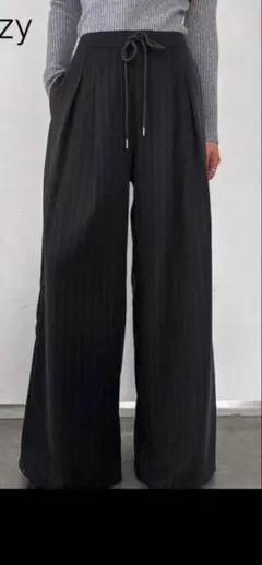 Dazy ストライプ ワイドパンツ　グレー