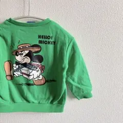 ディズニー　ミッキー　トレーナー　スウェット　グリーン　プレゼント