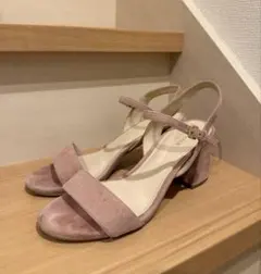 COLE HAAN スエード アンクルストラップ サンダル ピンクのサムネイル