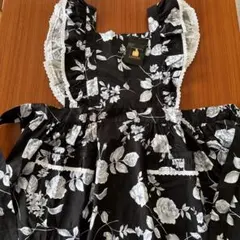 LANVIN ランバン　花柄エプロン フリルエプロン　黒　新品のサムネイル
