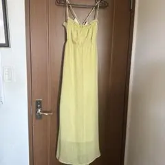 キャミワンピース ロングワンピース ライトグリーン