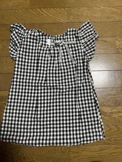 Hurave チェック柄オフショルダー半袖ワンピース　100㎝