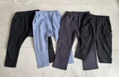 キッズ パンツ 100cm 4点セット ブラック ブルー