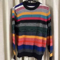 マルチカラー ストライプ ニットセーター
