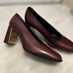 FENDI ブラウン レザー パンプス24.5cm