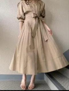 スナイデル　シャツワンピース　ベージュ