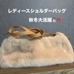 ショルダーバッグ ファー ベージュ ふわふわ もこもこ 秋冬用