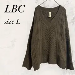 LBC プルオーバーニット L 抜け感 Vネック ブラウン No.1029のサムネイル