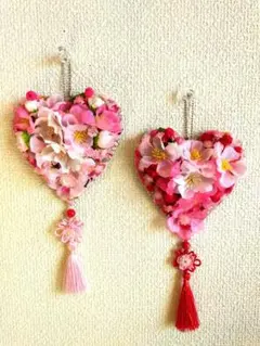 ハートの壁飾り お雛様飾り