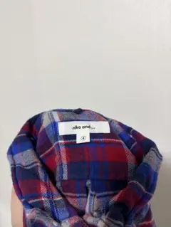 niko and... チェック柄長袖シャツ 赤 青
