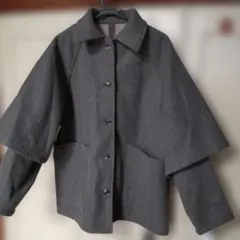 グレー ボタン式 ジャケット