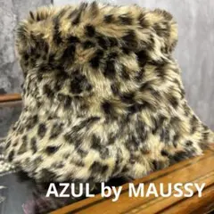 AZUL by MAUSSY ヒョウ柄ファーハット フリーサイズ
