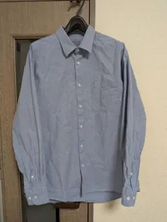 紳士 洗いざらし ブロード長袖シャツ XL・ブルー