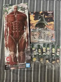 進撃の巨人　ラストワン超大型巨人　B賞リヴァイ　ちょこのっこ下位賞セット