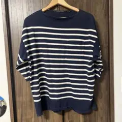 NIKO AND... ボーダー ポケット Tシャツ ネイビー M