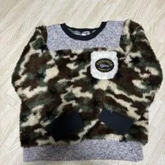 110cm 迷彩柄　冬服　カモフラージュ柄　総柄　トレーナー　ふわふわ
