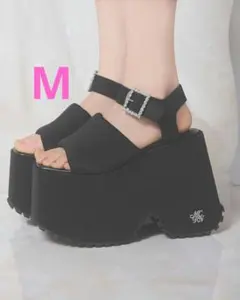 michelIMacaron ビジュー厚底パテッド サンダル Mサイズ - メルカリ