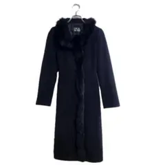 CECIL McBEE ロングコート M 黒 フォックスファー 高級感 秋冬のサムネイル