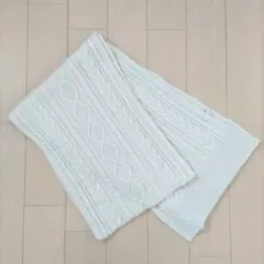 any FAM レディースマフラー ホワイト ケーブル編み　新品未使用