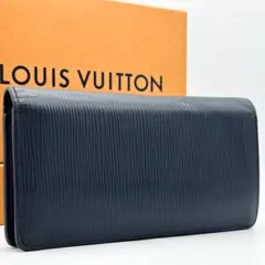 ルイヴィトン ポルトフォイユ ブラザ エピ ネイビー レザー 二つ折り 長財布