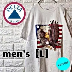 AH191【DELTA】プリントTシャツ【メンズL】ホワイト