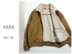 ZARA フェイクムートン ボアジャケット フライトジャケット XL