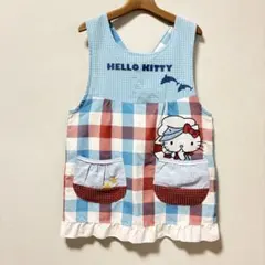 エプロン ハローキティー 保育士 チェック フリル付き