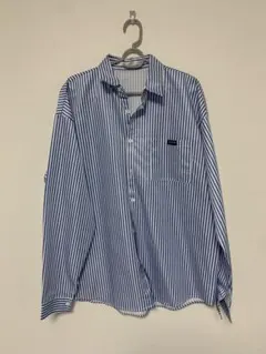 2322 新品 GYDA ルーズ ハーフスリーブ ストライプシャツ ブルー 