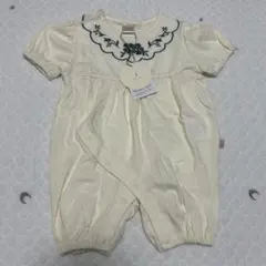 テータテート　ロンパース　カバーオール　ベビー　70 花柄　刺繍　オフホワイト