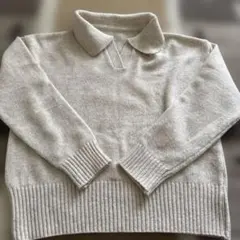 NASU FARM VILLAGE薄いベージュ ポロネック ニットセーター