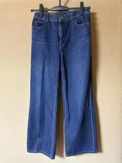 ユニクロ　ワイドフィットジーンズ　ブルー　150サイズ　美品