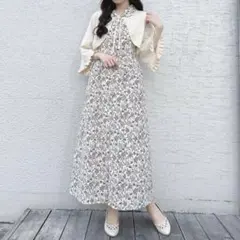 an another angelus チャーム付　ロングワンピース　花柄　レトロのサムネイル