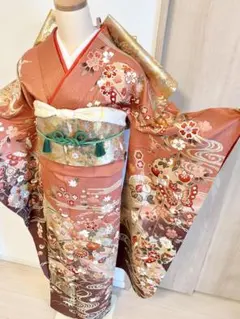 美品 総絞り 正絹振袖3点セット 金彩友禅 チェリーピンク - メルカリ