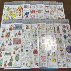 大人の図鑑シール　キャラクター14枚　サンリオ　セサミ　ムーミン　たまごっち