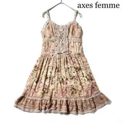 4086A 美品 アクシーズファム Y2K 姫系レースキャミソールワンピース