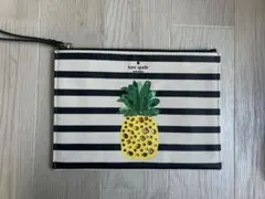 kate spade ストライプパイナップルポーチ
