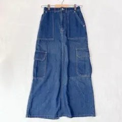 アズノウアズプラス　ロングスカート　デニム　【F】 ウエストゴム　カジュアル