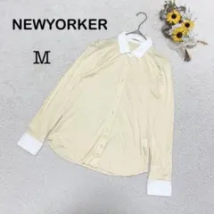 【NEWYORKER ニューヨーカー】長袖 シャツ イエロー系 シンプル Mのサムネイル