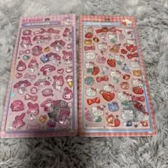 マイメロディ・ハローキティ 3Dステッカー2枚セット