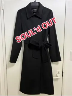 極美品11号イネドINED カシミヤ100%ラップコート 黒 冠婚葬祭フォーマル