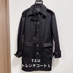 T.S.U ブラック トレンチコート L