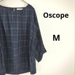 美品 オスコープ チェック柄カットソー レディース トップス オーバーサイズ