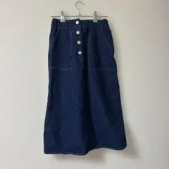 レディース デニム ロングスカート ブルー