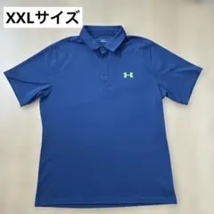 【美品】UNDER ARMOUR アンダーアーマー ポロシャツ ネイビー　LLのサムネイル