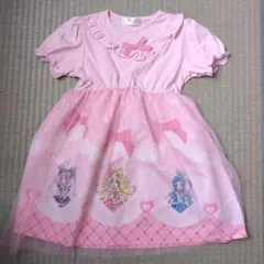 しまむら キミとアイドルプリキュアワンピース　半袖　ピンク110
