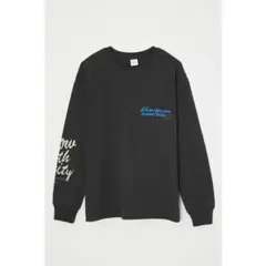 【moussy】 ブラック 長袖 Tシャツ カラフルプリント